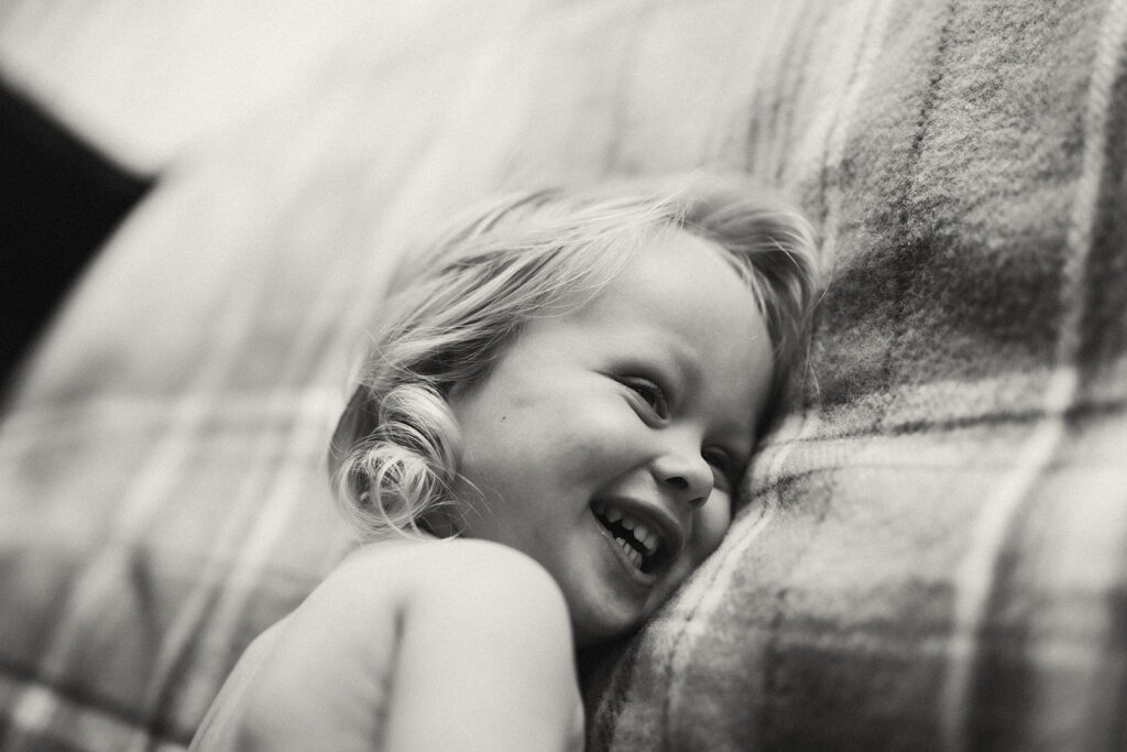 Emma and her son Cash on a vintage-style houseboat.