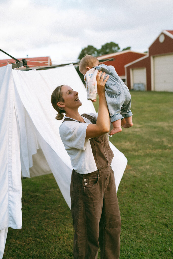 Kids playing during an in-home motherhood shoot